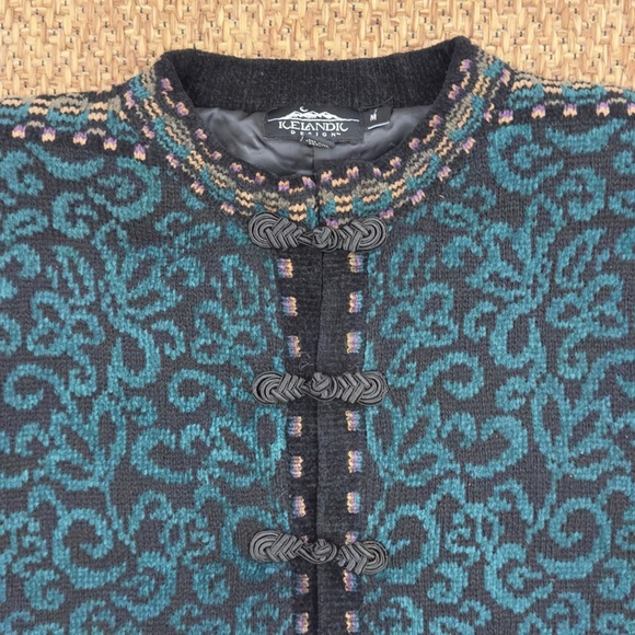 Vintage Icelandic Design Lined Sweater with Frog Fasteners - Picture 2 of 15